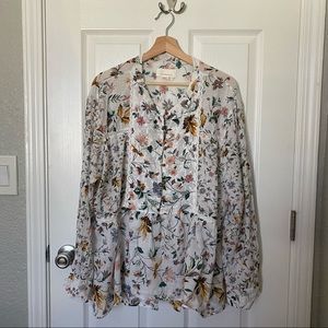 Women’s floral anthropolgie peplum blouse in XL